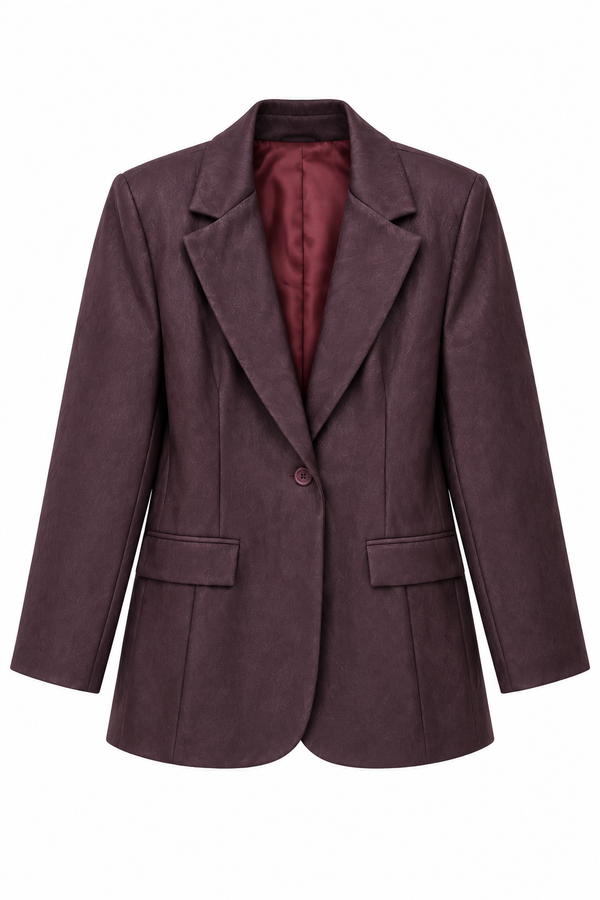 CHAQUETA BLAZER EFECTO PIEL