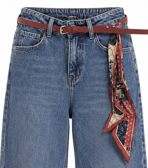 JEANS WIDE LEG PAÑUELO