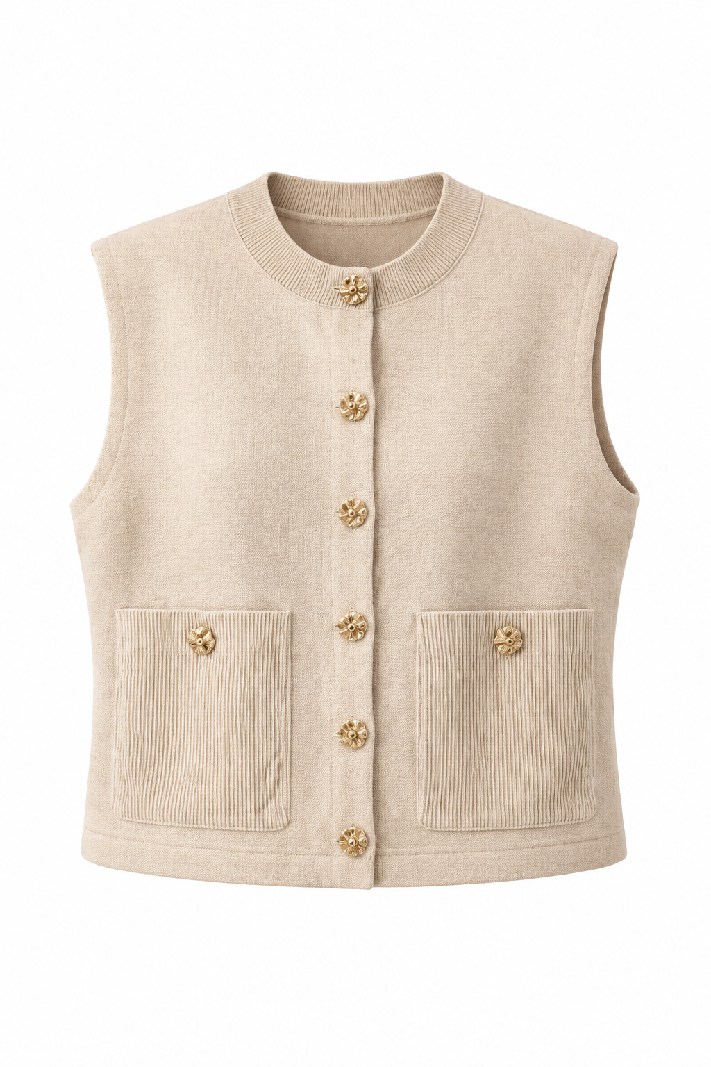 CHALECO TWEED DE PUNTO CON EFECTO ANTE