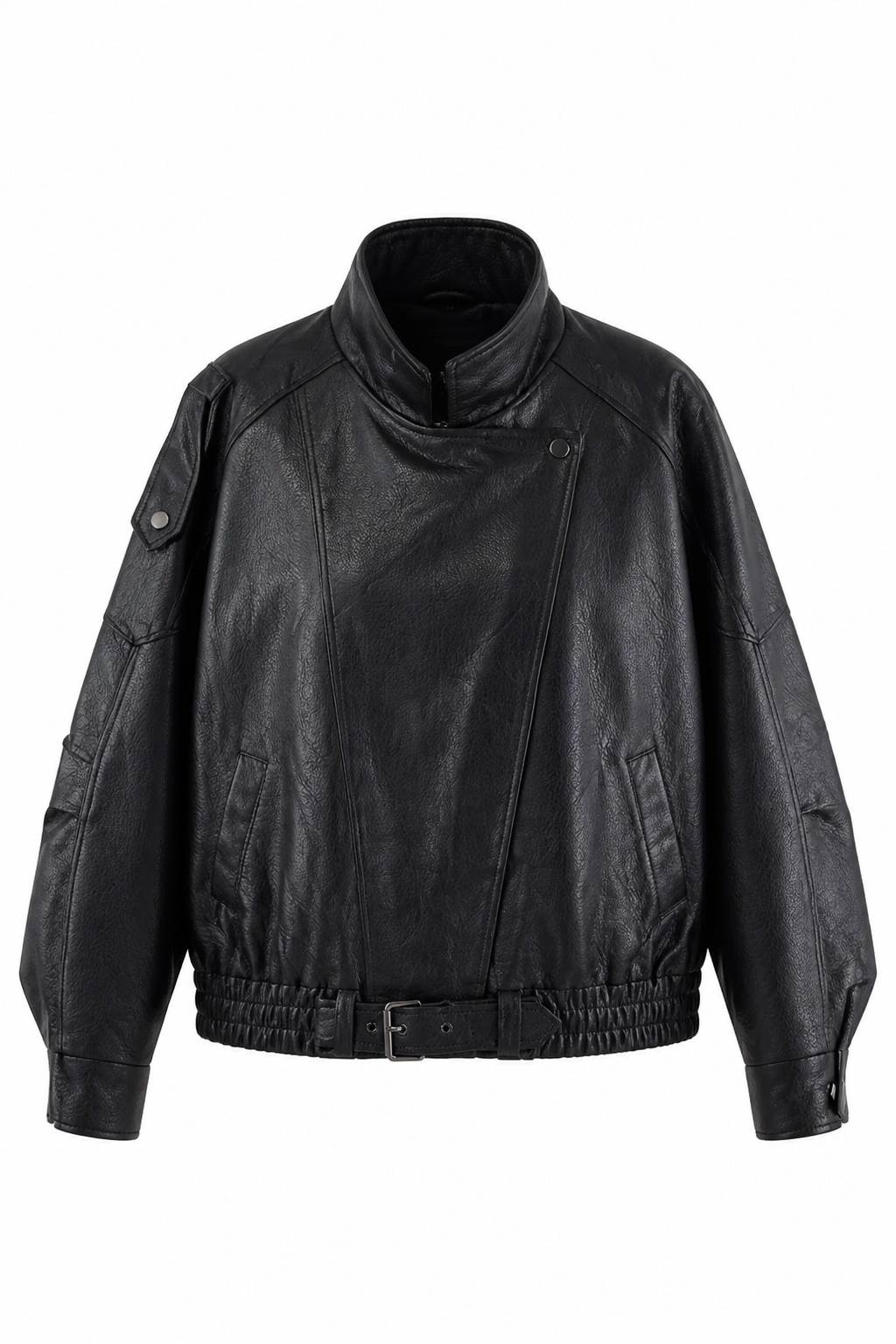 CHAQUETA BIKER OVERSIZE EFECCTO PIEL