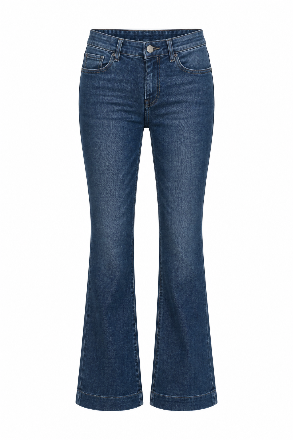 JEANS FLARE BOLSILLOS TAPETA Y BOTON