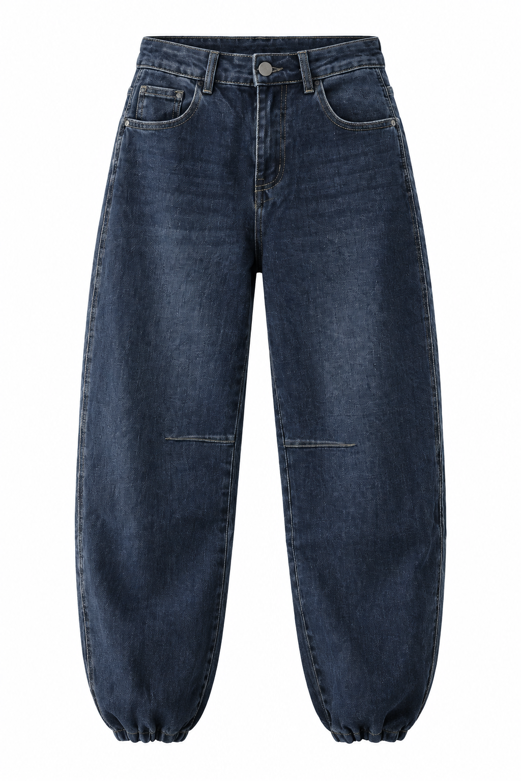 JEANS BARREL PUÑO ESTRUCTURA RODILLA