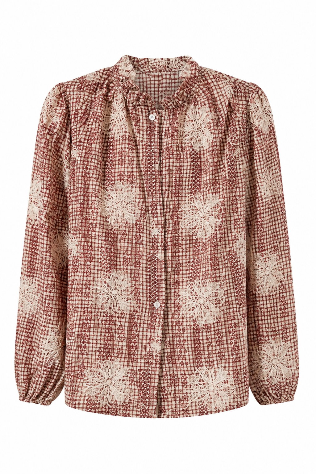 CAMISA CUADROS BORDADA