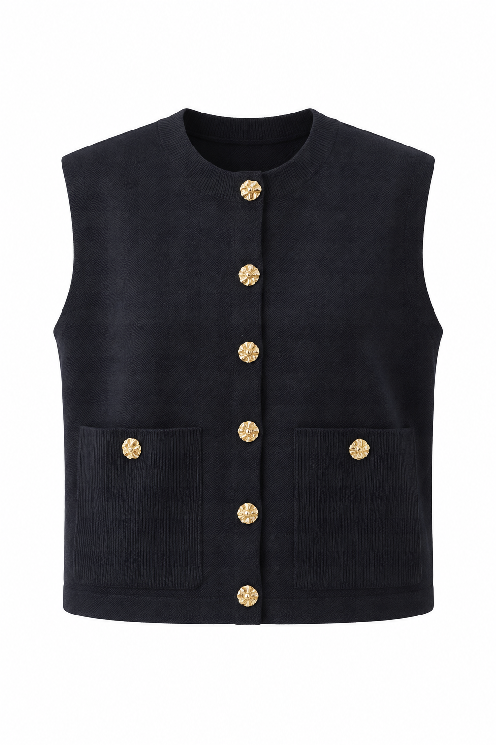 CHALECO TWEED DE PUNTO CON EFECTO ANTE