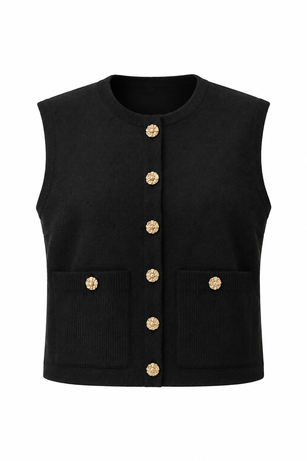 CHALECO TWEED DE PUNTO CON EFECTO ANTE