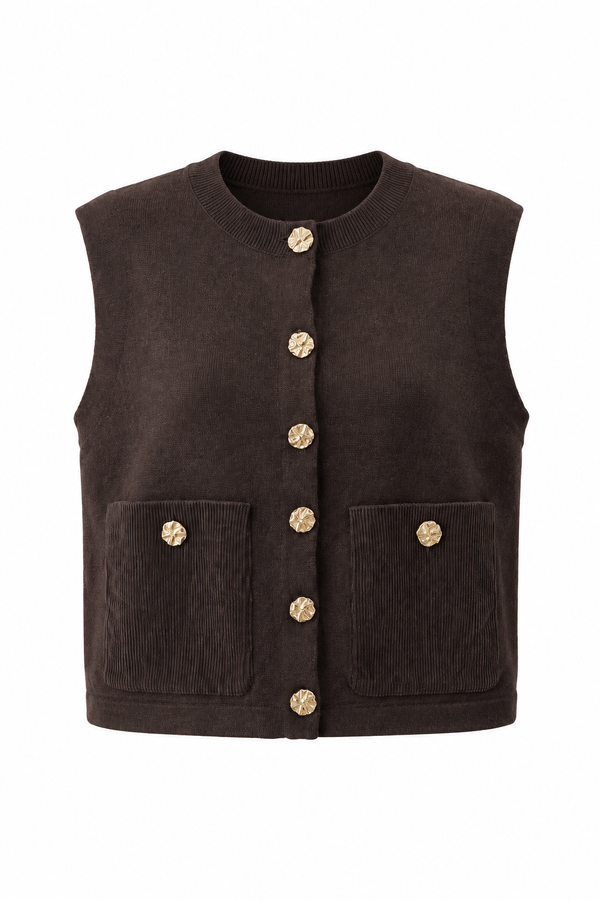 CHALECO TWEED DE PUNTO CON EFECTO ANTE