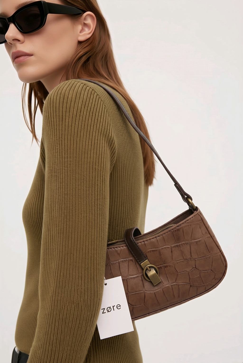 BOLSO EFECTO PIEL COCODRILO