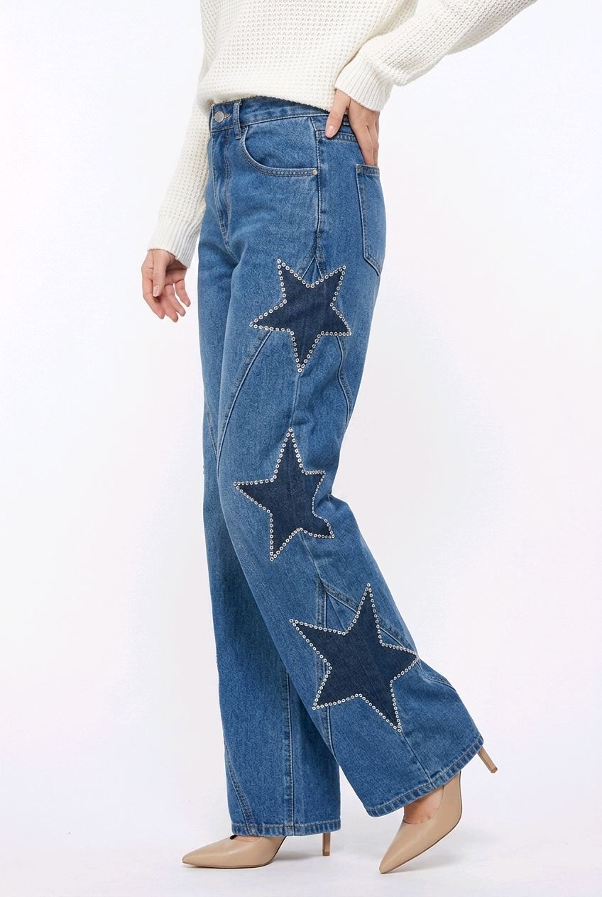 JEANS WIDE LEG ESTRELLAS